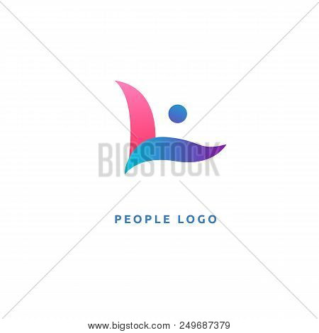 Vector Illustration, Graphic Design Editable Design. Active Person With Leafl Logo. Fitness, Sport W