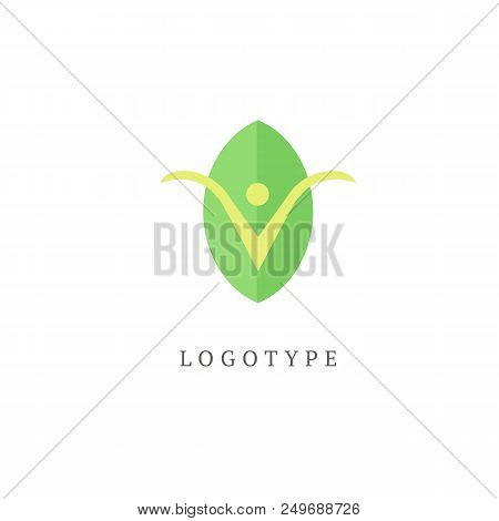 Vector Illustration, Graphic Design Editable Design. Happy People With Leafl Logo. Fitness, Sport We