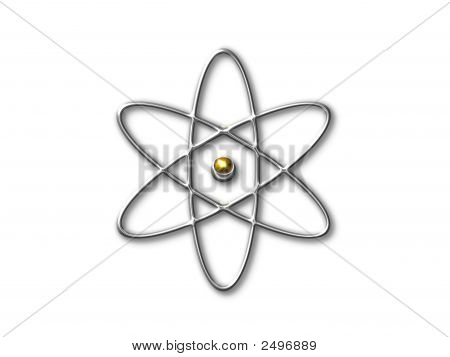 Atom Symbol mit gold-Kern