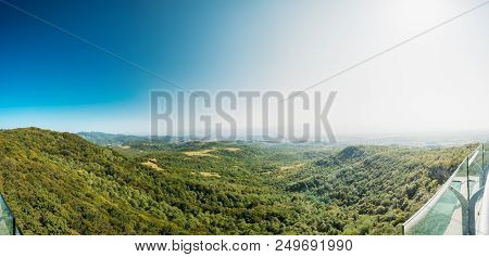 Kutaisi, Georgia. Panorama Of State Sataplia Reserve. Summer Landscape.
