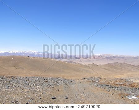 Mongolian Natural Landscapes Surrounded By Mountains And Rocks.