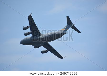 Chicopee, Ma - Jul 14: C-17 Globemaster Iii At The 2018 Great New England Airshow At Westover Air Re