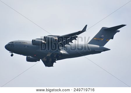 Chicopee, Ma - Jul 14: C-17 Globemaster Iii At The 2018 Great New England Airshow At Westover Air Re