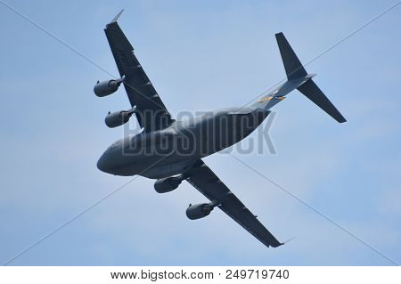 Chicopee, Ma - Jul 14: C-17 Globemaster Iii At The 2018 Great New England Airshow At Westover Air Re