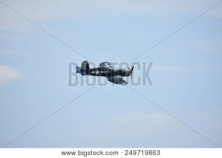 Chicopee, Ma - Jul 14: Corsair At The 2018 Great New England Airshow At Westover Air Reserve Base In