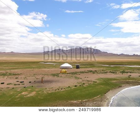 Traditional Dwelling Of Mongolian Nomadic Yurt In May