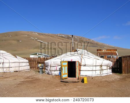 Traditional Dwelling Of Mongolian Nomadic Yurt In May