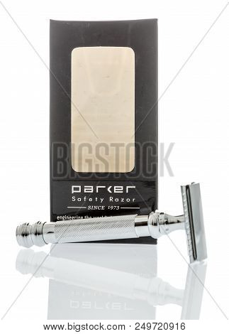 Winneconne, Wi - 13 July 2018: A Package Of A Parker 99r Safety Razor On An Isolated Background.