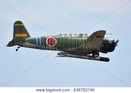 Chicopee, Ma - Jul 14: Nakajima B5n At The 2018 Great New England Airshow At Westover Air Reserve Ba