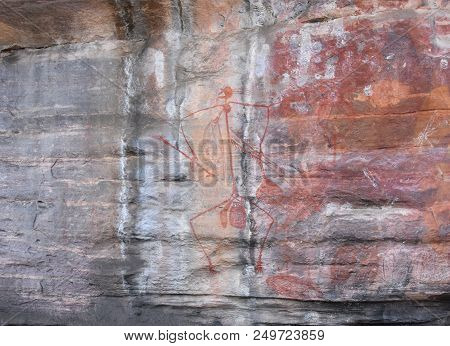 Ubirr, Australia - Jun 15, 2018. Aboriginal Art On The Rock. Ubirr East Alligator Region Of Kakadu N