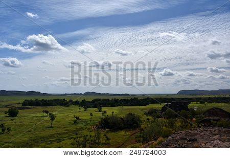 Ubirr Art Site And Lookout. Landscape Of The Kakadu National Park At Ubirr. Ubirr East Alligator Reg