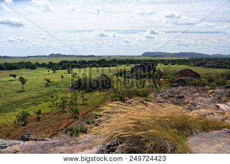Ubirr Art Site And Lookout. Landscape Of The Kakadu National Park At Ubirr. Ubirr East Alligator Reg
