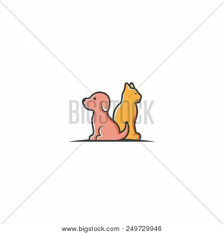 Dog And Cat Vector For Logo Icon On White Background