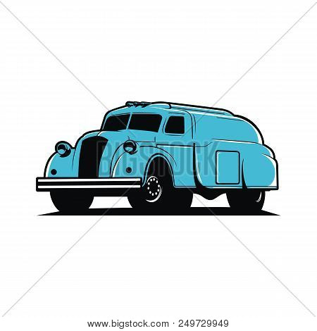 Classic Oil Truck Illustration Vector On White Background