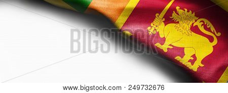 Flag Of Sri Lanka On White Background - Right Corner Flag