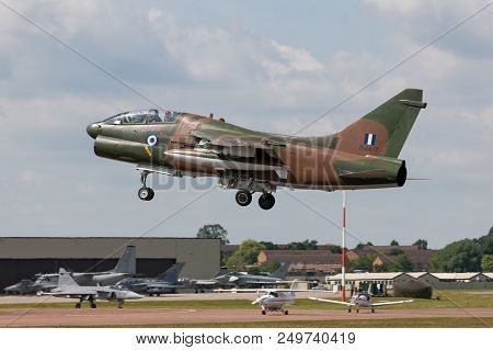 Raf Fairford, Gloucestershire, Uk - July 10, 2014: Greek Air Force (hellenic Air Force) Ltv Ta-7c Co