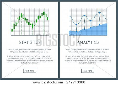 Statistics And Analysis Two Bright Info Posters, Points And Indexes, Text Sample Push Buttons, Info 