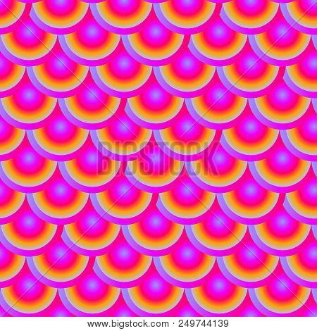 Traditional Japanese Seamless Pattern, Color Fish Squama, Mermaid Scales, Mermaid Pattern. Stock Vec