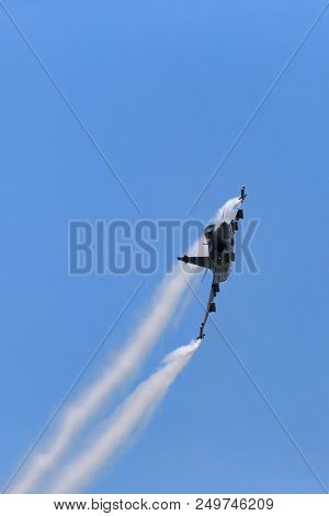 Raf Fairford, Gloucestershire, Uk - July 10, 2014: Swedish Air Force Saab Jas-39c Gripen Multirole F