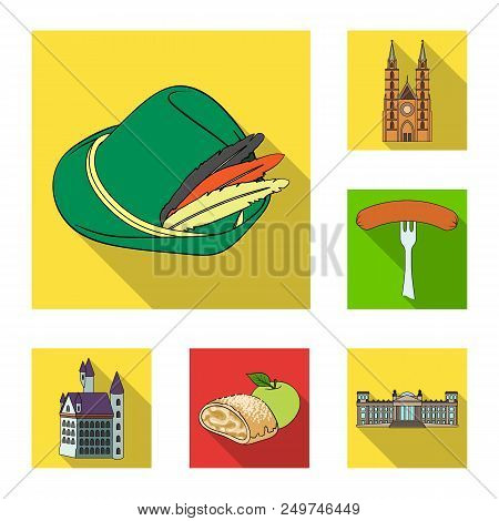 Country Germany Flat Icons In Set Collection For Design. Germany And Landmark Vector Symbol Stock  I