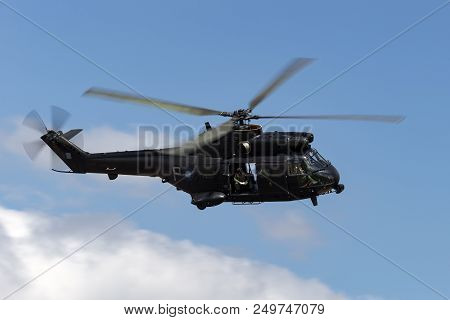 Raf Fairford, Gloucestershire, Uk - July 14, 2014: Royal Air Force (raf) Aerospatiale Sa-330e Puma H