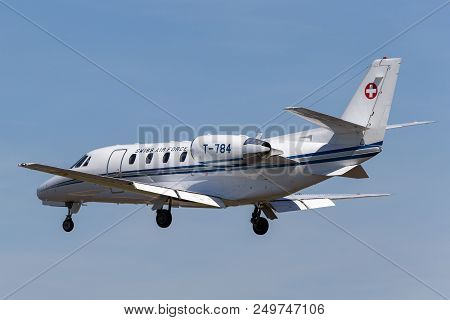 Raf Fairford, Gloucestershire, Uk - July 10, 2014: Swiss Air Force Cessna 560xl Citation Excel Busin