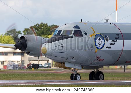 Raf Fairford, Gloucestershire, Uk - July 14, 2014: German Navy (deutsche Marine) Lockheed P-3c Orion