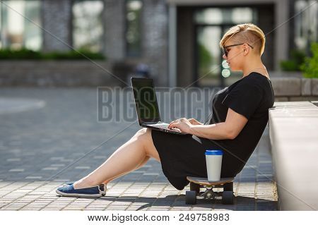 Woman Plus Size Buying, Sells, Choosing An Apartment, At Home, Walking Outdoors, Realtor Freelancer 