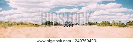 Gomel, Belarus - June 13, 2018: Renault Duster Or Dacia Duster Suv In Countryside Landscape. Duster 