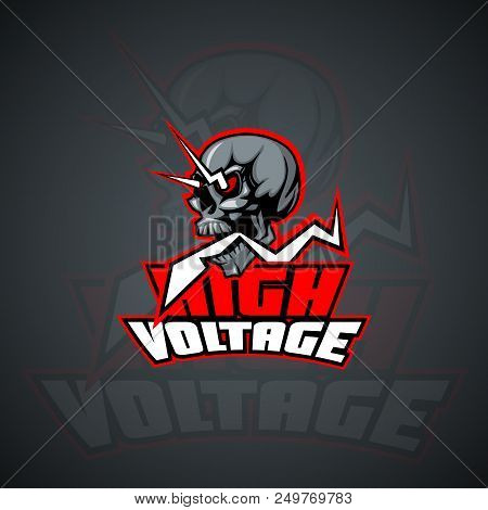 Human Skull With An Inscription High Voltage. Vector Image