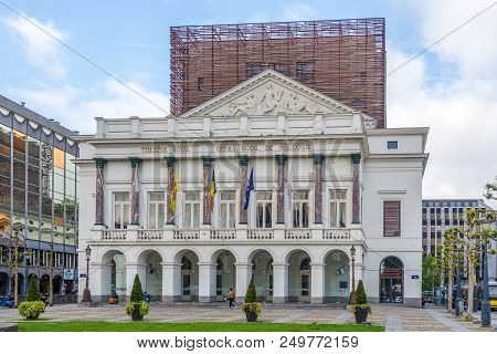 Liege,belgium - May 17,2018 - Building Of Royal Opera In Liege. Liege Is Situated In The Valley Of T