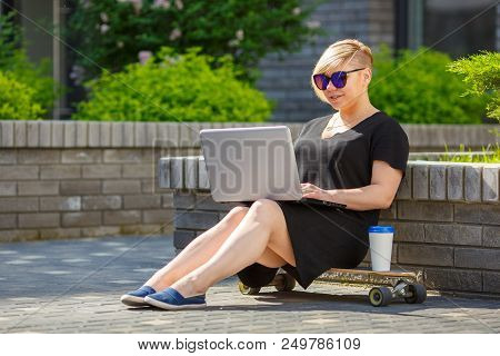 Woman Plus Size Buying, Sells, Choosing An Apartment, At Home, Walking Outdoors, Realtor Freelancer 