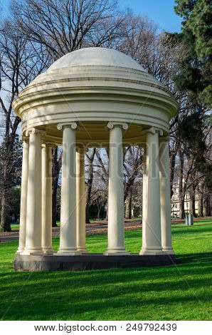 Melbourne, Australia - August 30, 2015: Temple Of The Winds In The Fitzroy Gardens Public Park In Ea