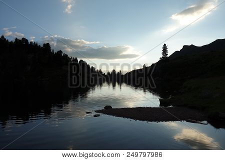 Stellune Lake. Lagorai Mountain Range In The Eastern Alps In Trentino, Italy