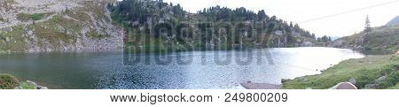 Stellune Lake. Lagorai Mountain Range In The Eastern Alps In Trentino, Italy