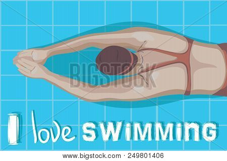 Swimmers In Competition, Swim, Sport, Vector. Summer, Water, Sea. Eps