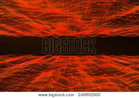 Abstract Background Of Lines And Dots, Low Poly Mesh. Internet Connections Technology. Concept Of Ne