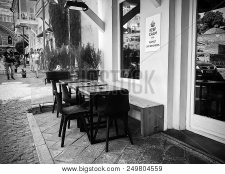 Tbilisi, Georgia - July 10, 2018: Outdoor Cafes In The Shardeni Street Of Old Town Tbilisi, Georgia