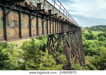 multi-use recreational Cowboy Trail in northern Nebraska - a trestle over Niobrara River near Valentine
