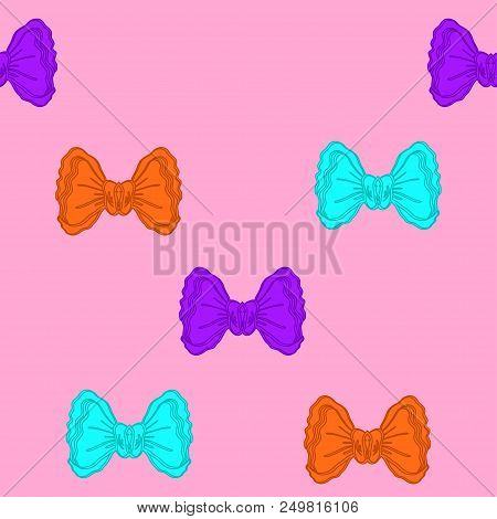 Seamless Pattern With Hand Drawn Bows. Abstract Background. Can Be Used For Textile And Coth Design,