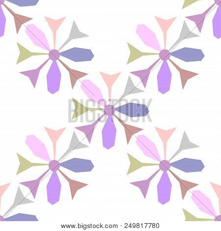 Seamless Pattern With Light Floral Elements. Abstract Background. Can Be Used For Textile And Coth D