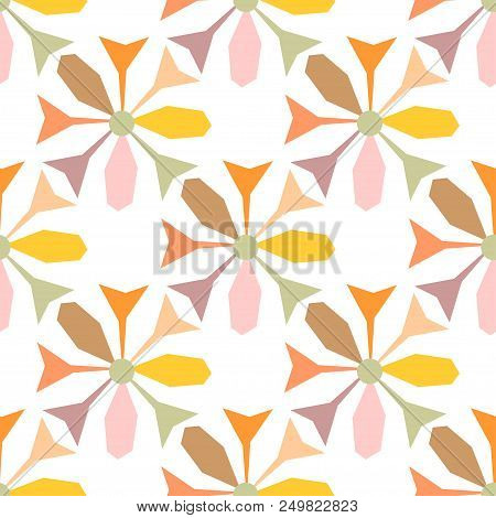 Seamless Pattern With Floral Elements. Abstract Background. Can Be Used For Textile And Coth Design,