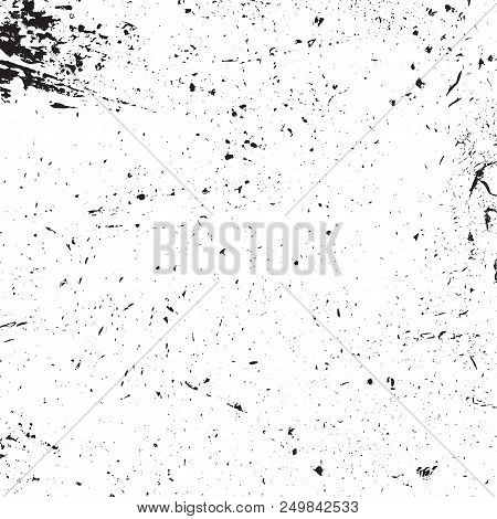 Distress Urban Frame Texture. Grunge Used Dirty Background. Brushed Black Paint Cover. Overlay Aged 
