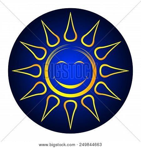Sun And Sunshine As Funny Cartoon Vector On A White Isolated Background