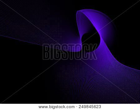 Purple Abstract Fractal Curve Computer Generated Image