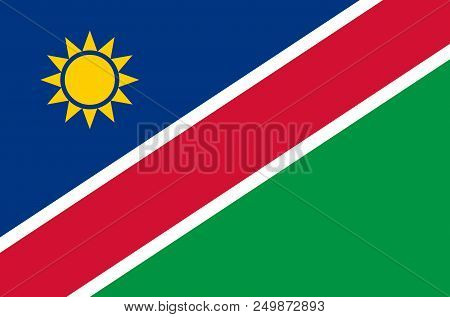 Namibian National Flag, Official Flag Of Namibia Accurate Colors, True Color
