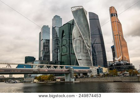 Moscow, Russia - October 24, 2017: Modern Skyscrapers Of The Moscow International Business Centre Mi