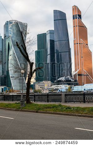 Moscow, Russia - October 24, 2017: Modern Skyscrapers Of The Moscow International Business Centre Mi
