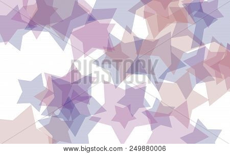Multi Colored Translucent Stars On A White Background. Red Tones. 3d Illustration