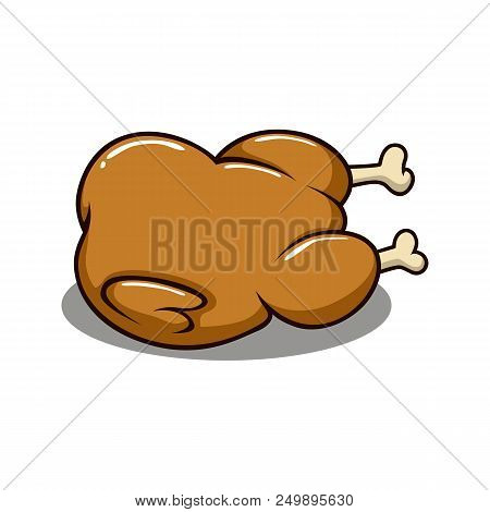 Illustration Of Whole Grilled Chicken On White Background